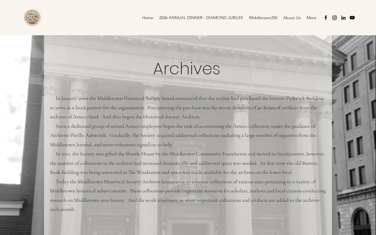 Middletown city directory research at the Historical Society archives