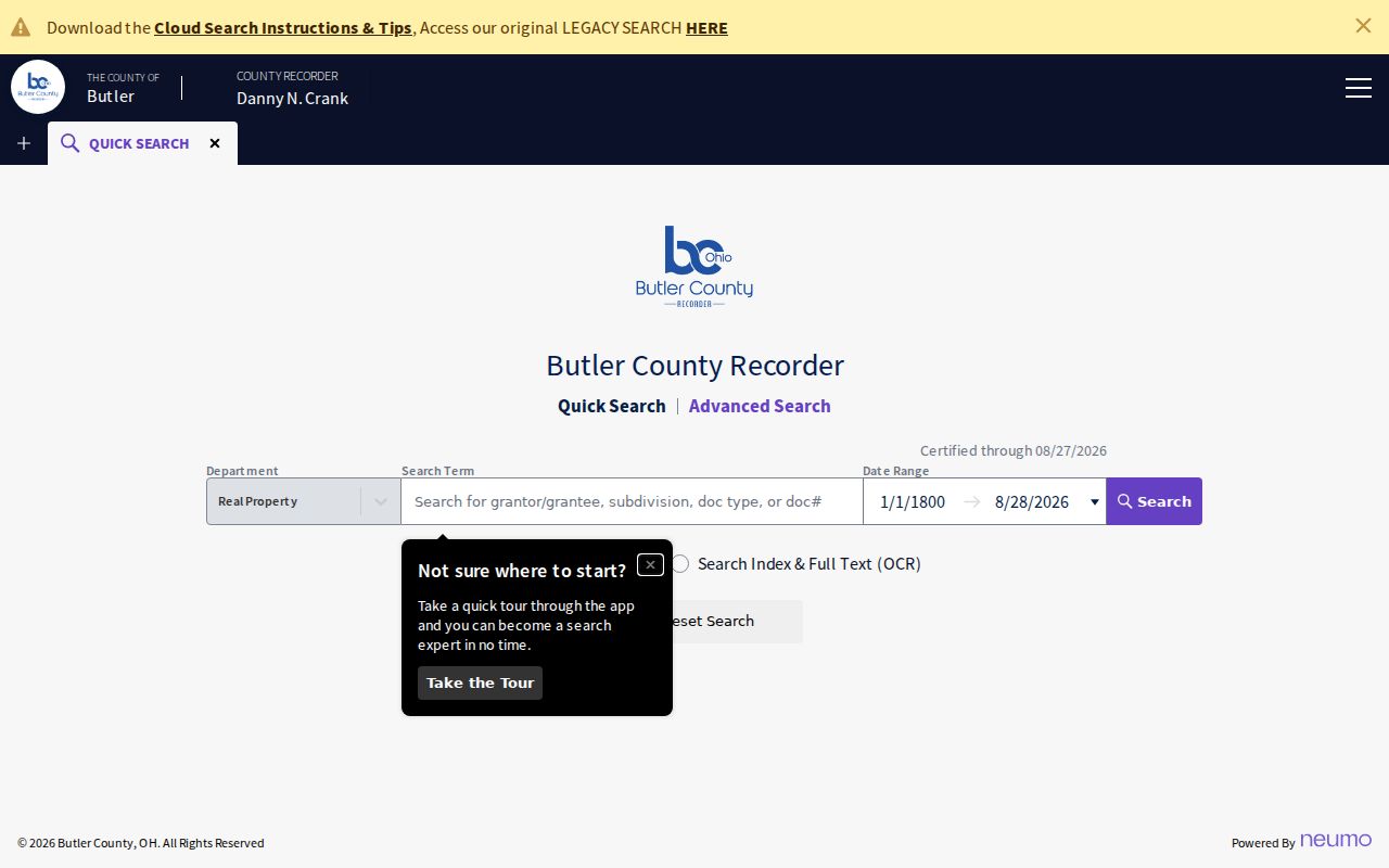 Middletown residents directory Butler County recorder official record search