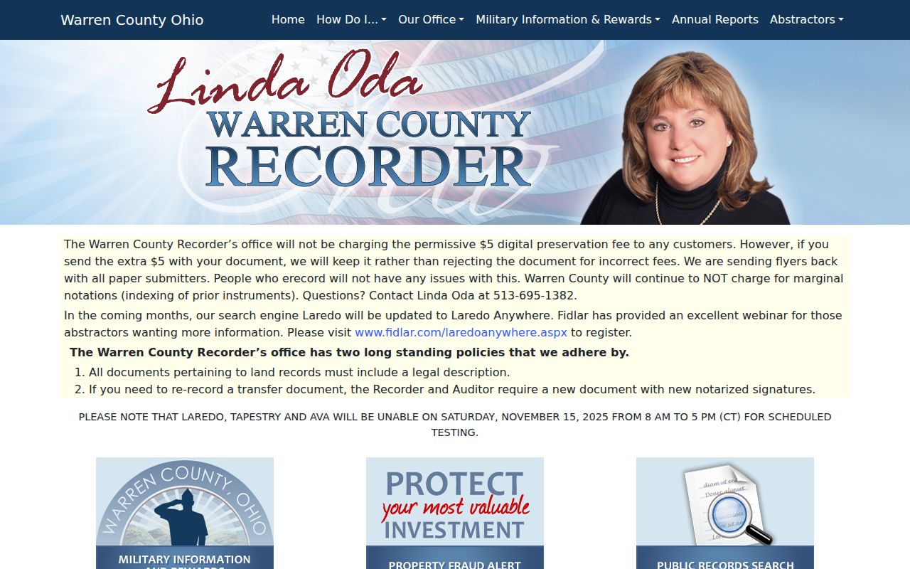 Middletown residents directory Warren County Recorder deed search