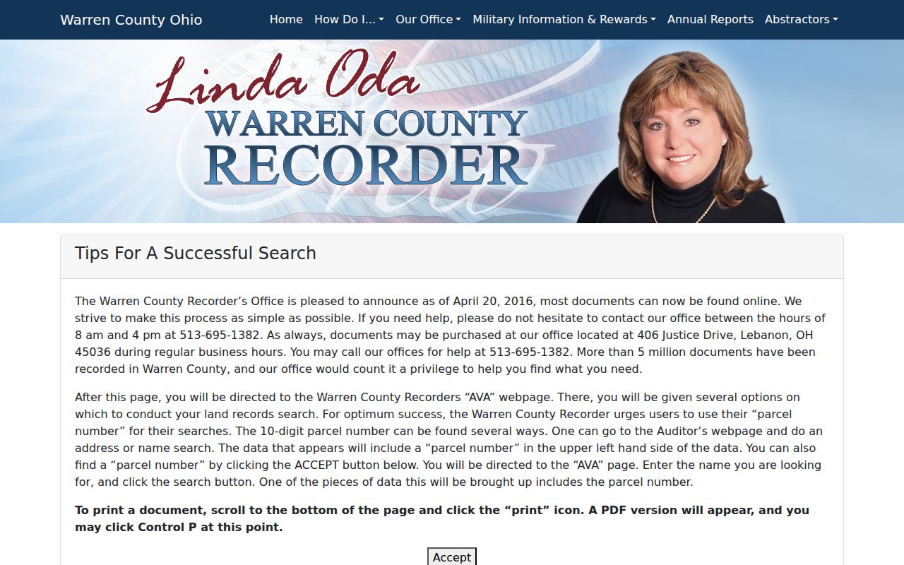 Middletown street directory Warren Recorder AVA search instructions