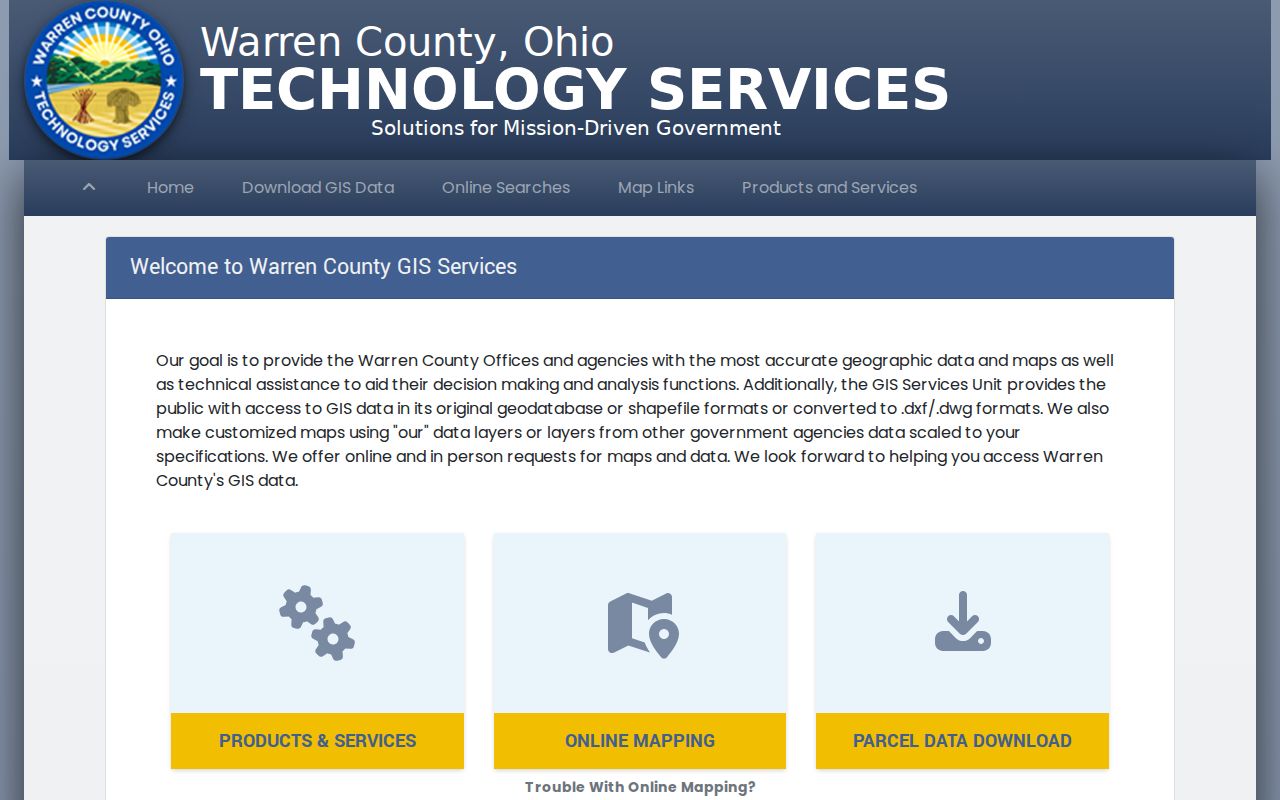 Middletown street directory Warren County GIS mapping