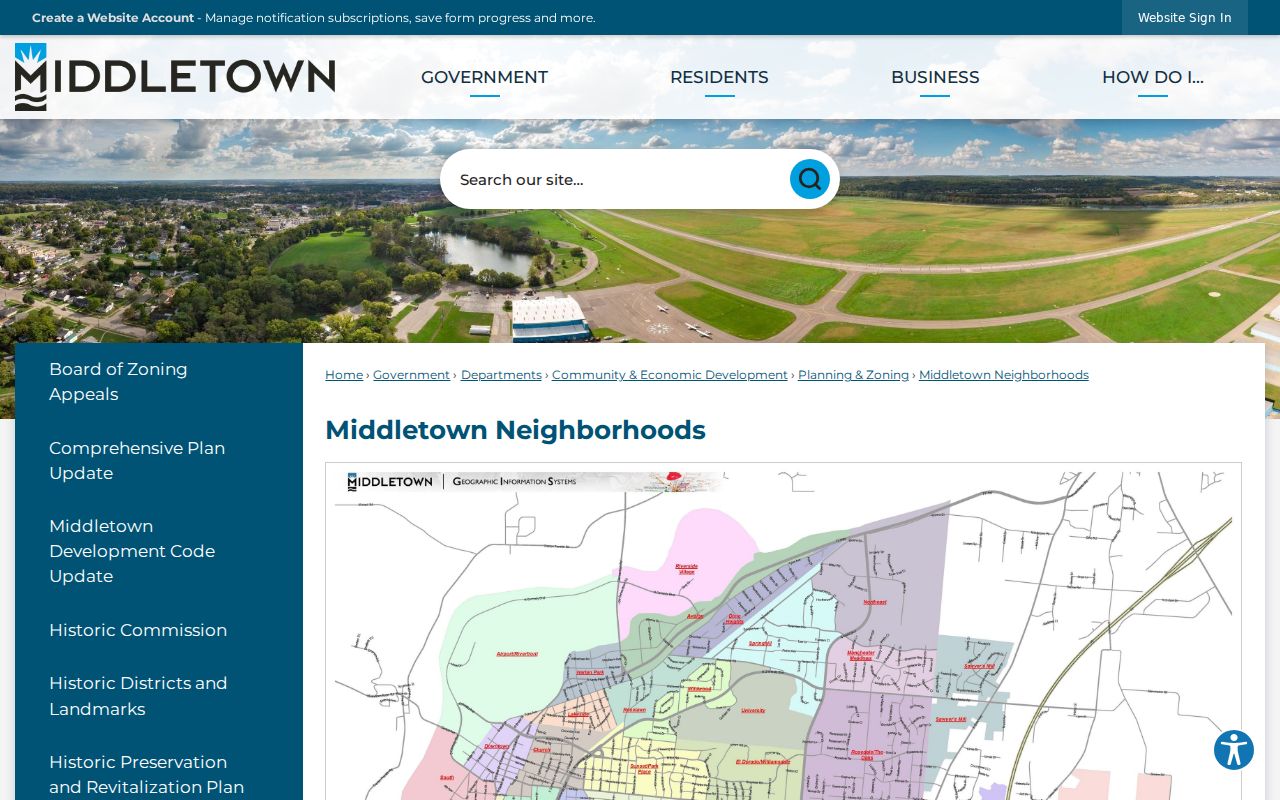 Middletown ZIP code directory neighborhood geography map